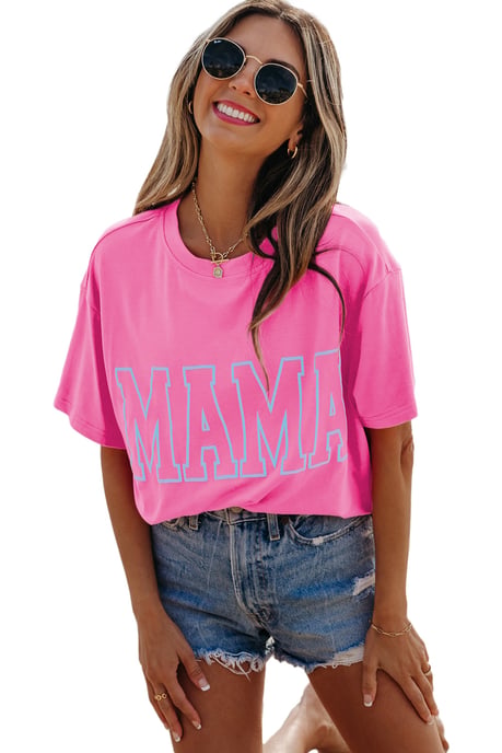 Camiseta gráfica de manga corta rosa - Image 5