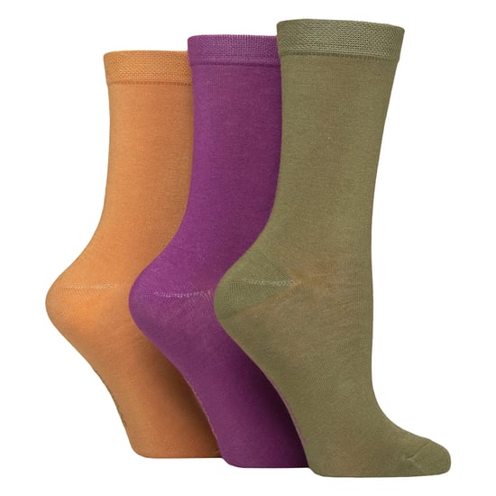 Paquete de 3 pares de calcetines de bambú lisos para damas - Calcetines suaves y transpirables para uso diario - Image 1