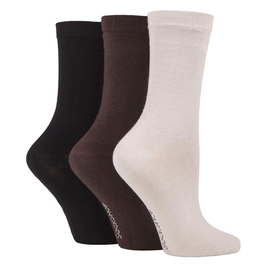 Paquete de 3 pares de calcetas de bambú lisas para damas - Calcetines suaves y transpirables para comodidad diaria - Image 1