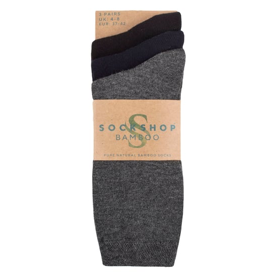 Paquete de 3 calcetines de bambú lisos para mujer - Calcetines suaves y transpirables para la comodidad diaria - Image 2