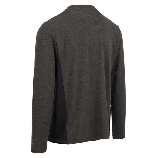 Trespass Mens Charlie Long-Sleeved T-Shirt (Dark Grey Marl) - Image 2