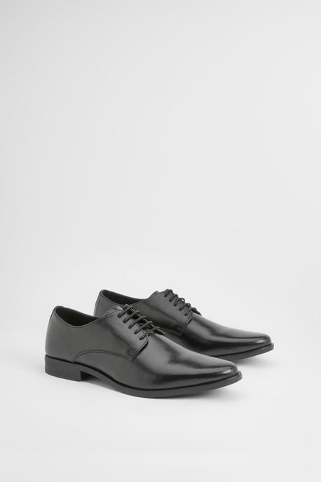 Black Leather Smart Derby Shoes - Image 3