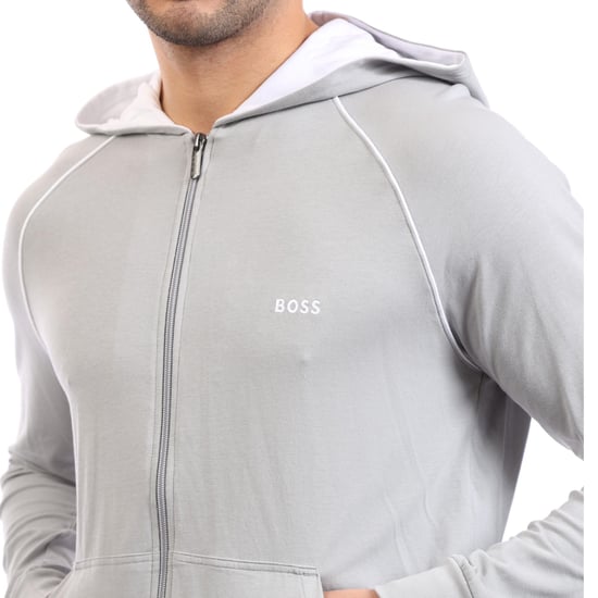 Sudadera con cremallera para hombre Boss Mix&Match en gris - Image 3