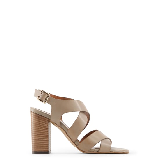Sandalias de Cuero con Tiras Cruzadas Modelo Beige - Image 2