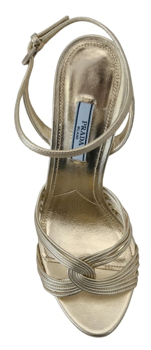 Sandalias de Cuero Doradas con Estilo de Tobillera - Image 3