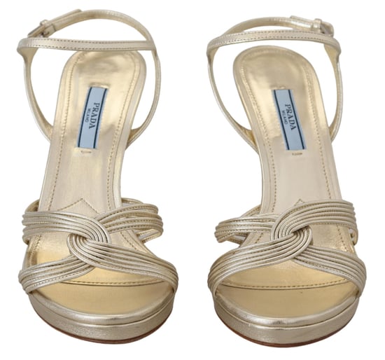 Sandalias de Cuero Doradas con Estilo de Tobillera - Image 4