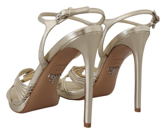 Sandalias de Cuero Doradas con Estilo de Tobillera - Image 6