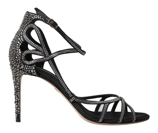 Sandalias negras con adornos de cristal - Image 1