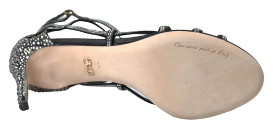 Sandalias negras con adornos de cristal - Image 3