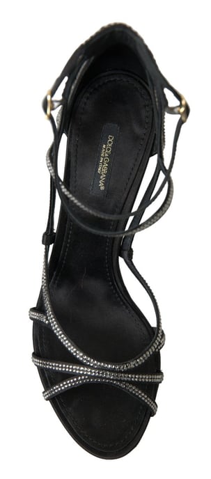 Sandalias negras con adornos de cristal - Image 4