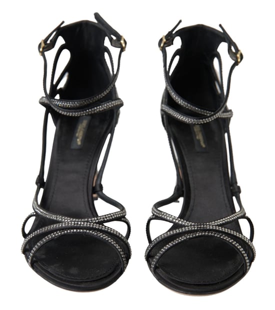 Sandalias negras con adornos de cristal - Image 5