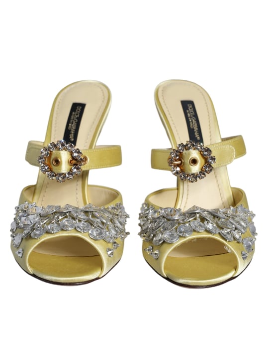 Mules de satén con embellishments de cristal - Image 2