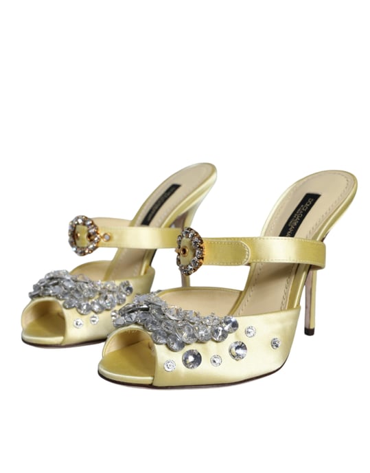 Mules de satén con embellishments de cristal - Image 3