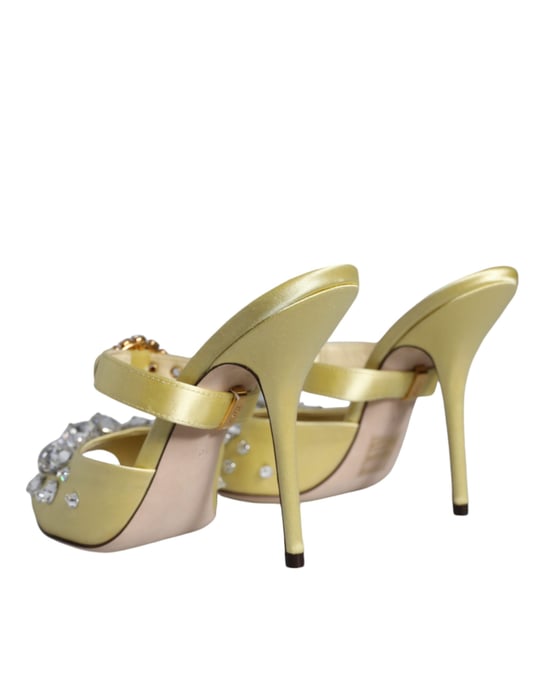 Mules de satén con embellishments de cristal - Image 4