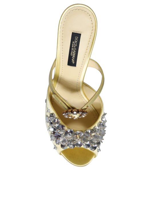 Mules de satén con embellishments de cristal - Image 5