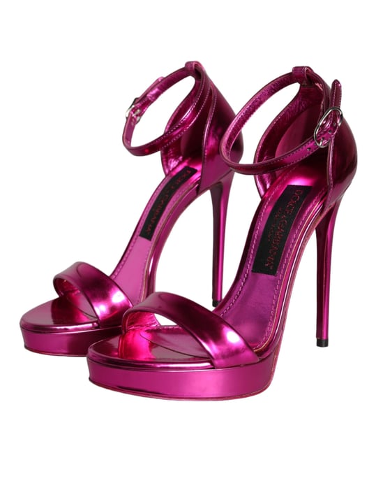 Sandalias Metálicas de Cuero con Tobilleras y Plataforma - Image 3