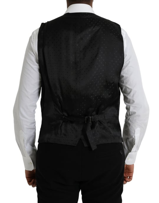 Chaleco de Lana Negro Corte Clásico - Image 3