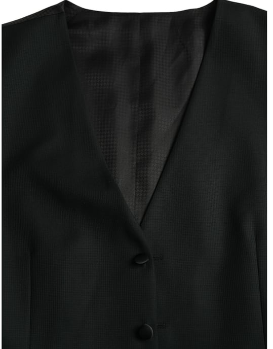 Chaleco de Lana Negro Corte Clásico - Image 6