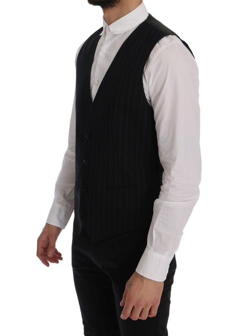 Chaleco Negro a Rayas Formales - Image 2