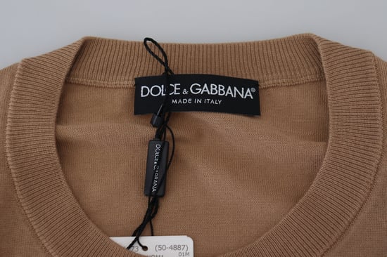 Suéter Beige con Cuello Redondo y Emblema - Image 6