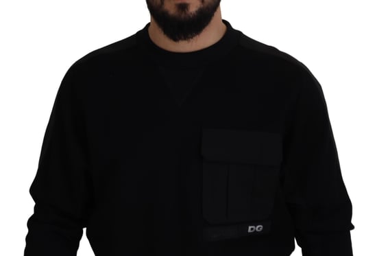 Suéter de punto negro con cuello redondo - Image 3