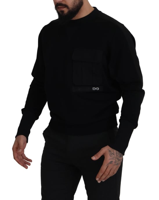 Suéter de punto negro con cuello redondo - Image 5