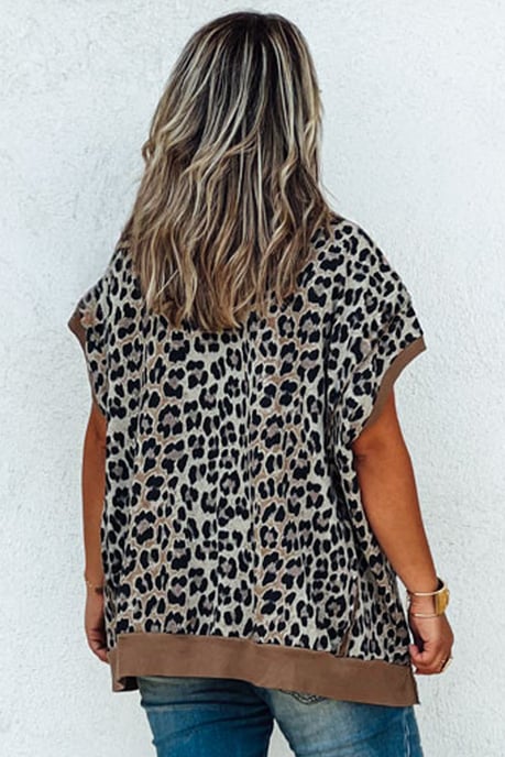 Top de Manga Corta Relajado con Estampado de Leopardo - Image 2
