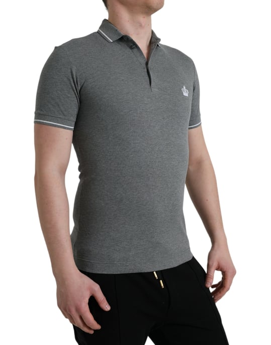Camiseta Polo Corona Gris de Manga Corta - Image 2