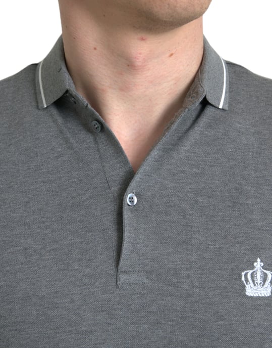 Camiseta Polo Corona Gris de Manga Corta - Image 4