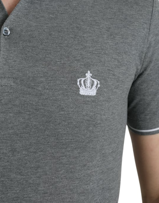 Camiseta Polo Corona Gris de Manga Corta - Image 5