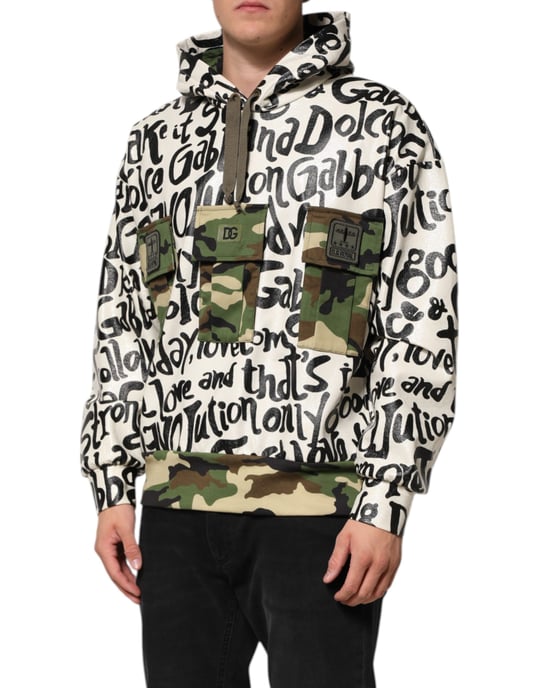 Sudadera con Capucha de Camuflaje Graffiti y Bolsillo - Image 3