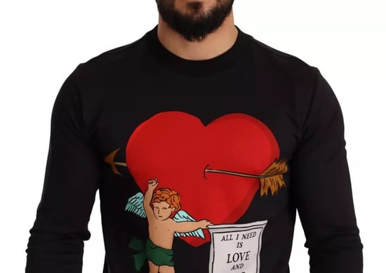 Sudadera de manga larga con cuello redondo Corazón de Cupido - Image 3