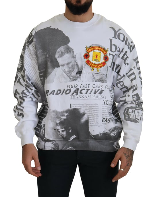 Sudadera de Cuello Redondo con Estampado de Collage - Image 1