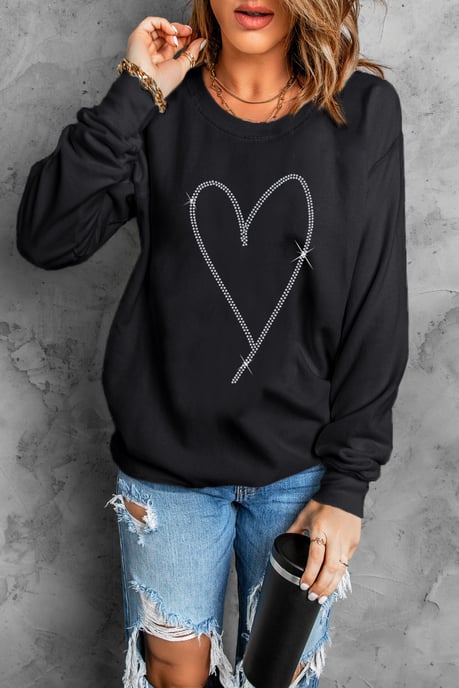 Sudadera con corazón de pedrería - Image 5