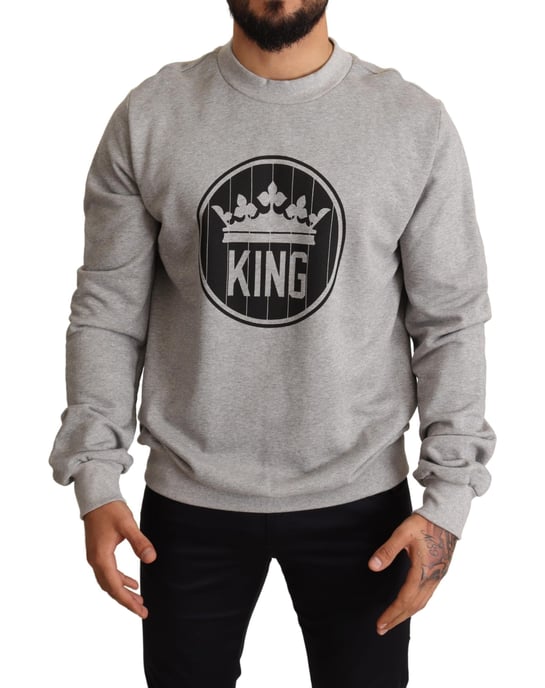 Sudadera Gris de Cuello Redondo King - Image 1