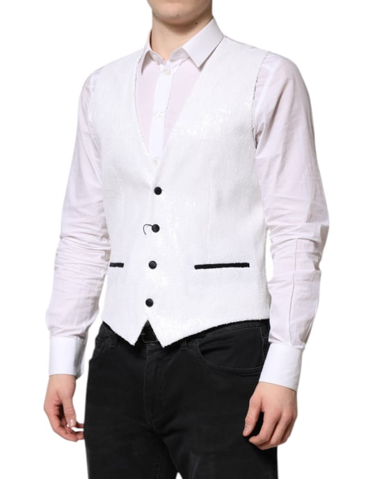 Chaleco Blanco Con Lentejuelas - Image 3