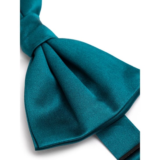Corbata de moño de seda verde azulado - Image 2