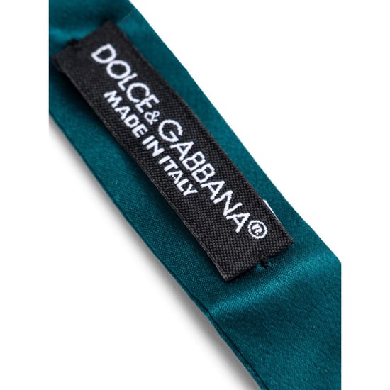 Corbata de moño de seda verde azulado - Image 3