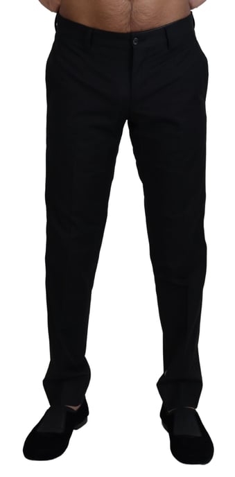 Pantalones de Corte Clásico Negro Sólido - Image 1