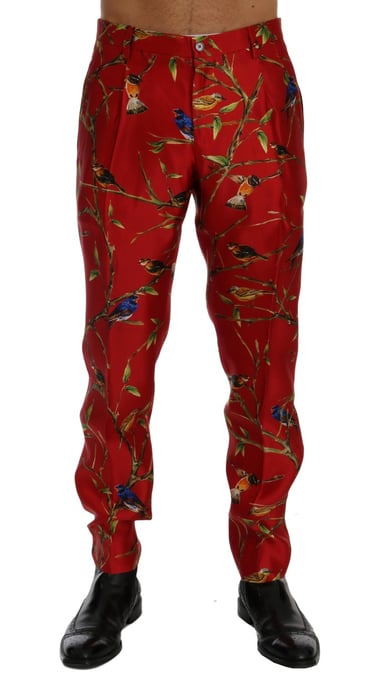 Pantalones de Seda con Estampado de Pájaros - Image 1