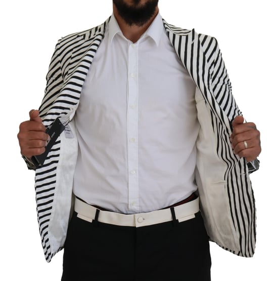 Blazer a Rayas con Solapa Notch - Image 5