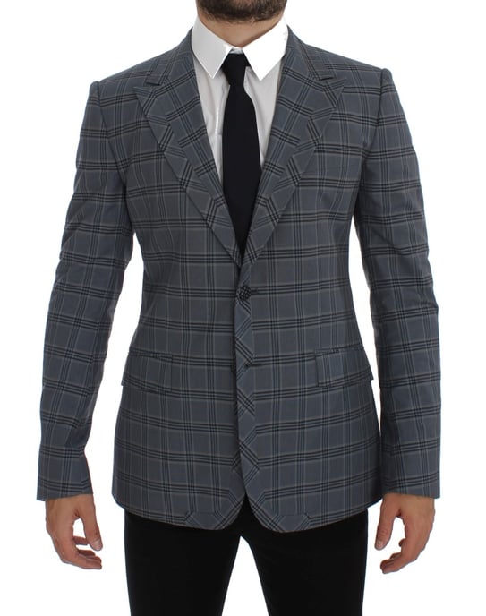 Blazer a Cuadros Grises Corte Clásico - Image 1