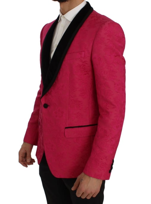 Blazer de Brocado Floral con Solapa de Chal - Image 2