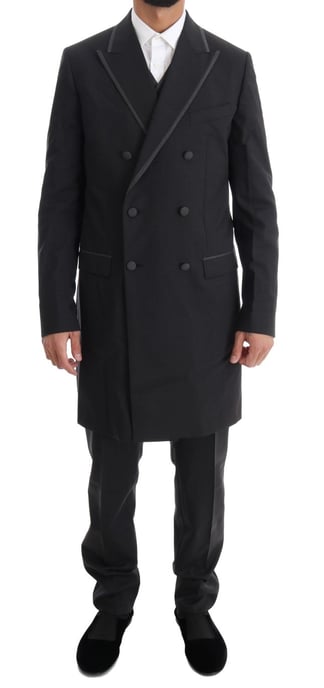 Traje de lana clásico de doble botonadura - Image 1