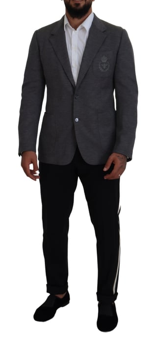 Blazer Gris Con Abeja Bordada Fit Clásico - Image 5