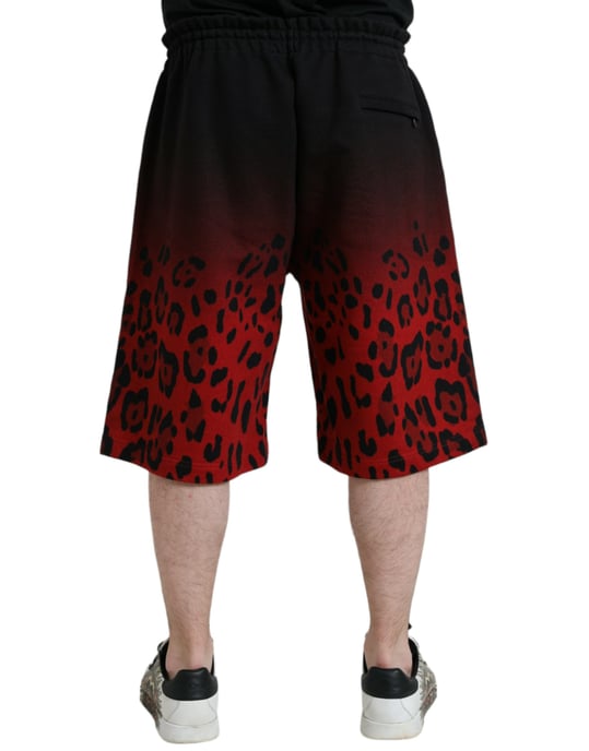 Pantalones cortos de sudadera con estampado de leopardo degradado - Image 2