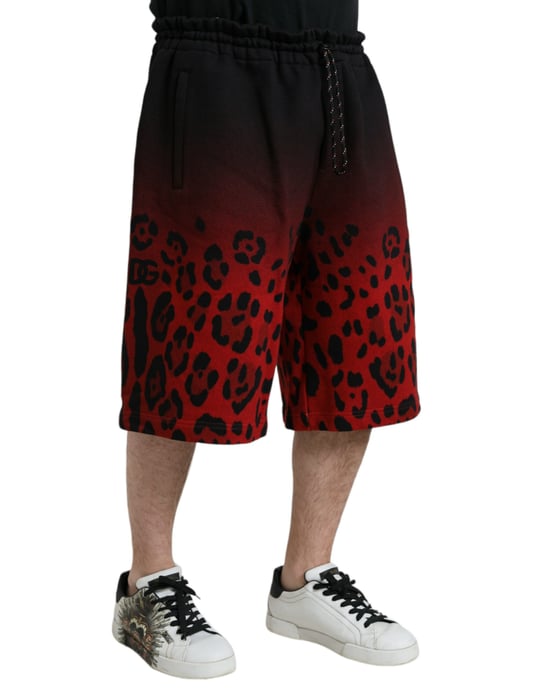 Pantalones cortos de sudadera con estampado de leopardo degradado - Image 3