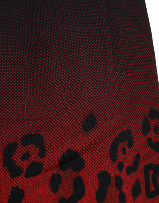 Pantalones cortos de sudadera con estampado de leopardo degradado - Image 4