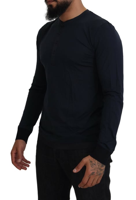 Camisa de punto de manga larga con cuello Henley - Image 2