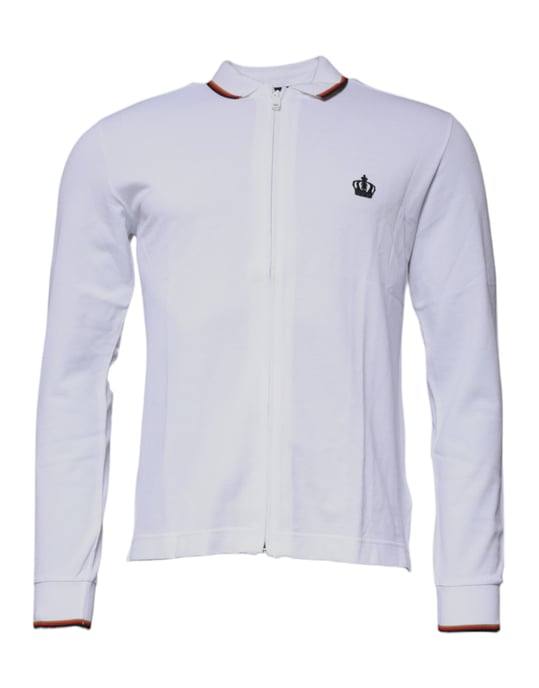 Camiseta polo de manga larga con cremallera y detalle de corona - Image 1